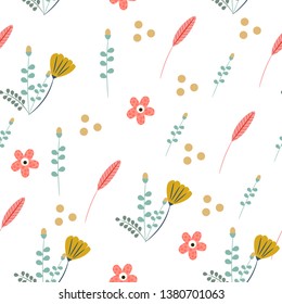 Pattern with cute little flowers.