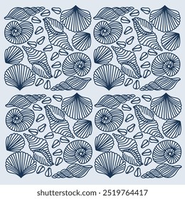 The pattern of cute little seashells