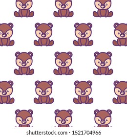 pattern of cute littles bears baby vector illustration design