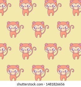 pattern of cute monkeys baby animals kawaii style