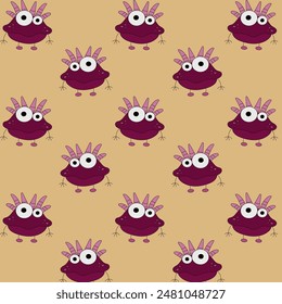 A pattern of cute monsters for kids