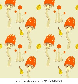 pattern of cute mushroom illustrations