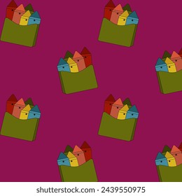 A pattern of cute objects for learning pencils