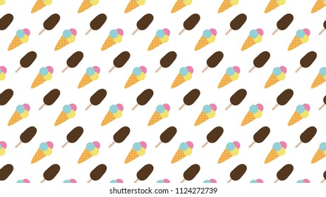 Pattern cute pastel ice cream vector.