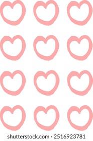 pattern of cute pink hearts. seamless pattern