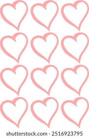 pattern of cute pink hearts. seamless pattern
