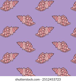 Pattern cute pink seashells beautiful shape