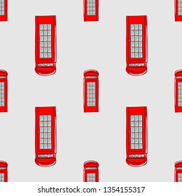 
pattern cute red phone booths