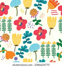 Pattern in a cute and simple children's style, for printing purposes, wrapping paper, greeting cards and so on