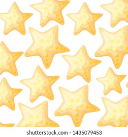 pattern cute starfishes animals background