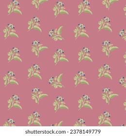 A pattern of cute stylized flowers and leaves