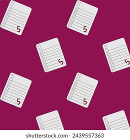 A pattern of cute subjects for learning notebook sheets