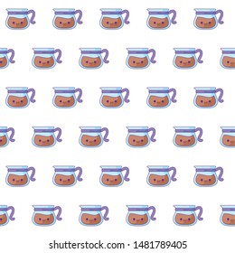 pattern of cute teapots kawaii style