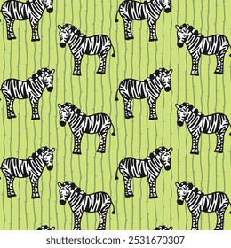 Сpatrón infantil con cebra linda, impresión de los niños. Fondo inconsútil animal, textura linda del Vector para la ropa de cama del bebé, tela, Fondo de pantalla, papel de embalaje, materia textil, camiseta