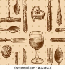 pattern with cutlery 