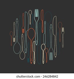 Pattern with cutlery