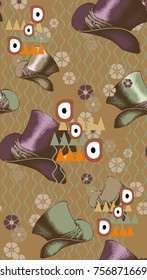 Pattern of cylinder hat. Vector illustration
