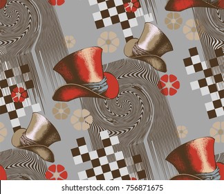 Pattern of cylinder hat. Vector illustration