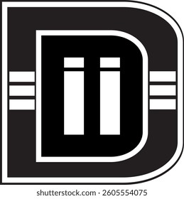 Pattern "D" Logo Design. Alphabet Letter D