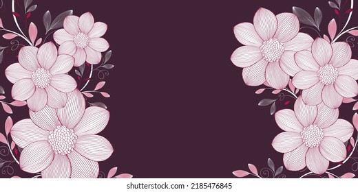 Pattern with dahlia flowers. Abstract background for wallpaper, wrapping paper, packaging.