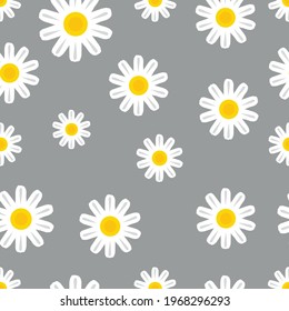 pattern with daisies, flower seamless background, vector illustration