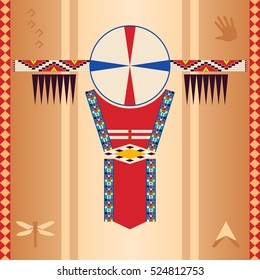 Pattern Dakota Indian tribe. The original design of native America. Vector illustration. 