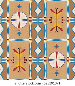 Pattern Dakota Indian tribe. The original design of native America.