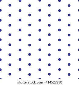 Pattern with dark blue polka dots on white background Seamless pattern background. Simple retro trendy design.Vector illustration.