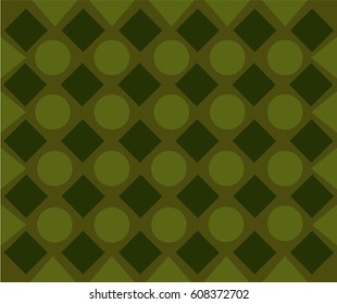 Pattern with dark diamonds and light circles on a brown background