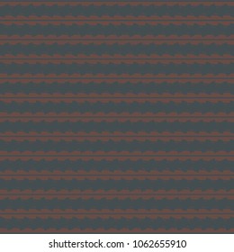 Pattern in dark shades of red and blue with toothed or jagged stripes and lines. Simple ethnic motif. Vector illustration.
