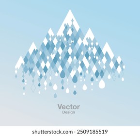 Patrón de decoración de diseño de arte de nieve de montaña elemento de arte colección