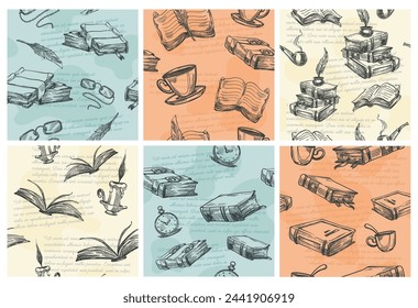 Pattern decoration with vintage reading concept