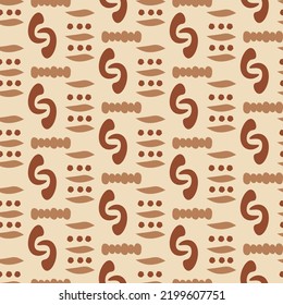Pattern of decorative abstract shapes. Vector illustration on a beige background. For stationery, websites and web pages, websites, prints, textiles and clothing, home interiors.
