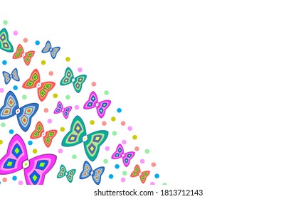 Pattern with decorative butterflies on a white background for the site, brand book.