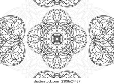 pattern decorative element abstraction circle background petals hand draw mandala