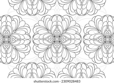 pattern, decorative element, abstraction, circle, background, petals, freehand drawing, ornament, print