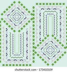 Pattern of decorative elements, border and frame