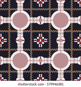 Pattern from decorative elements Dakota Indian tribe. Geometric, repeating, modern.