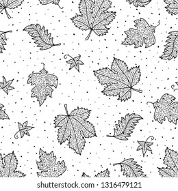 pattern of decorative falling leaves 