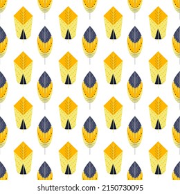 Pattern with decorative feathers. Vector illustration for design, prints, fabrics and packaging, stationery and scrapbooking.