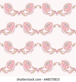 Pattern with a decorative flower pastel