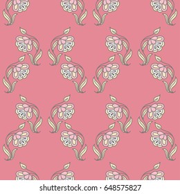 Pattern with a decorative flower pastel