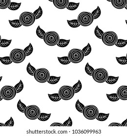 pattern decorative flowers carnation and leaves background