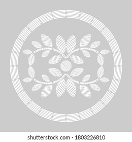 Pattern with decorative flowers. Design with manual hatching. Ethnic boho ornament. Textile. Vector illustration for web design or print.