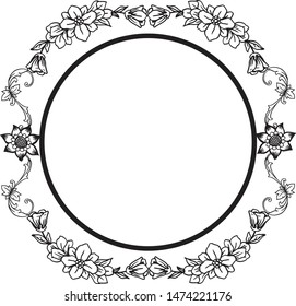 Pattern decorative of leaf floral frame, for modern greeting card. Vector