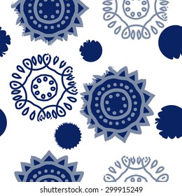 Pattern of decorative motif, doodles, stripes, stars, waves. Hand drawn.