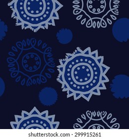 Pattern of decorative motif, doodles, stripes, stars, waves. Hand drawn.