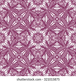 Pattern with decorative symmetric oriental ornaments. Vector seamless texture