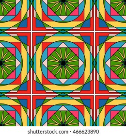  Pattern with decorative symmetric ornament. Vector seamless texture. Moroccan  mosaic