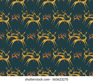 Pattern with deer groups